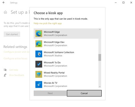 Configure Microsoft Edge kiosk mode .